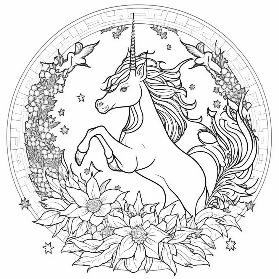 Eintauchen in die magische Welt der Einhorn-Mandala-Malvorlagen