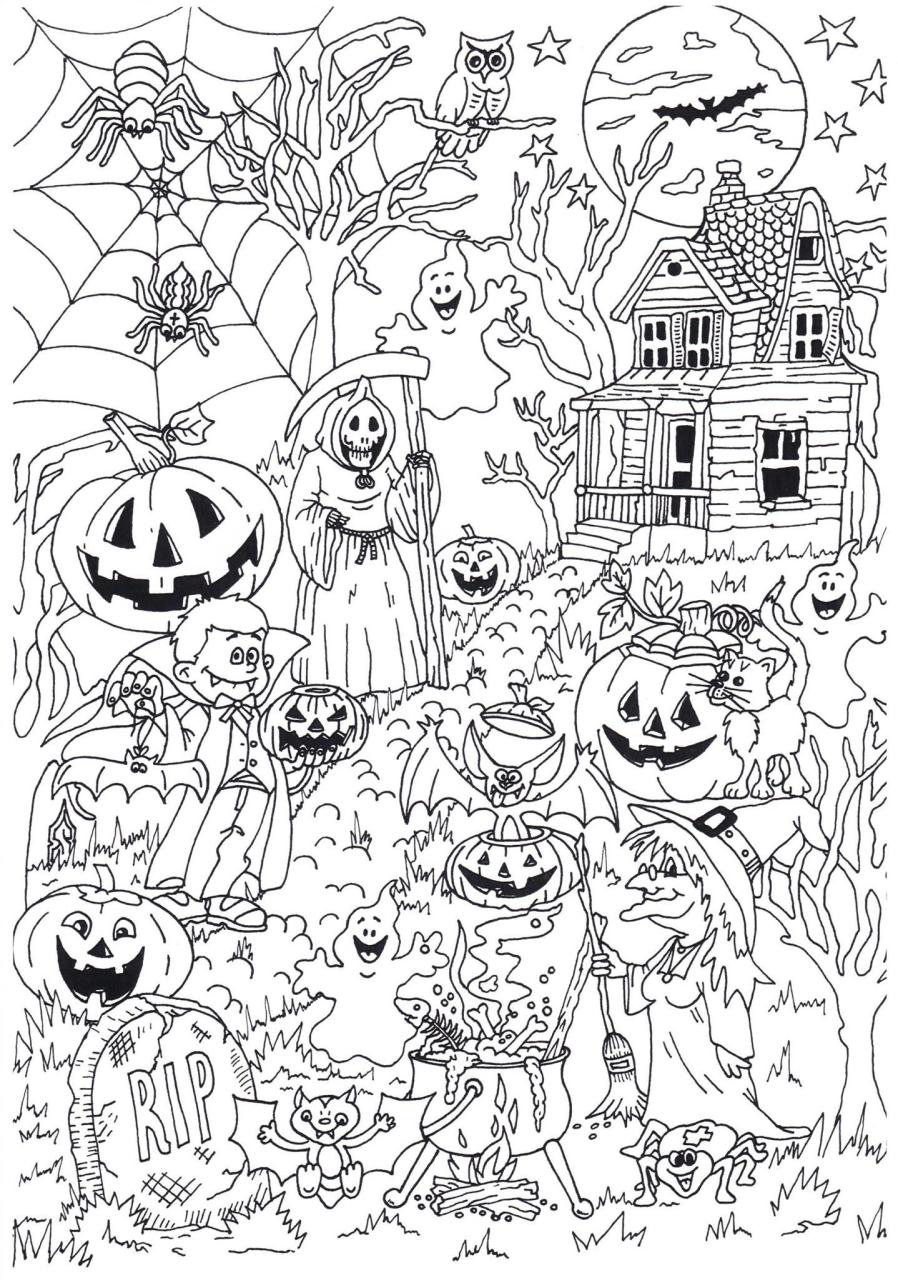 Halloween-Ausmalbilder zum kostenlosen Download: Gruselige Spaß für kleine Künstler