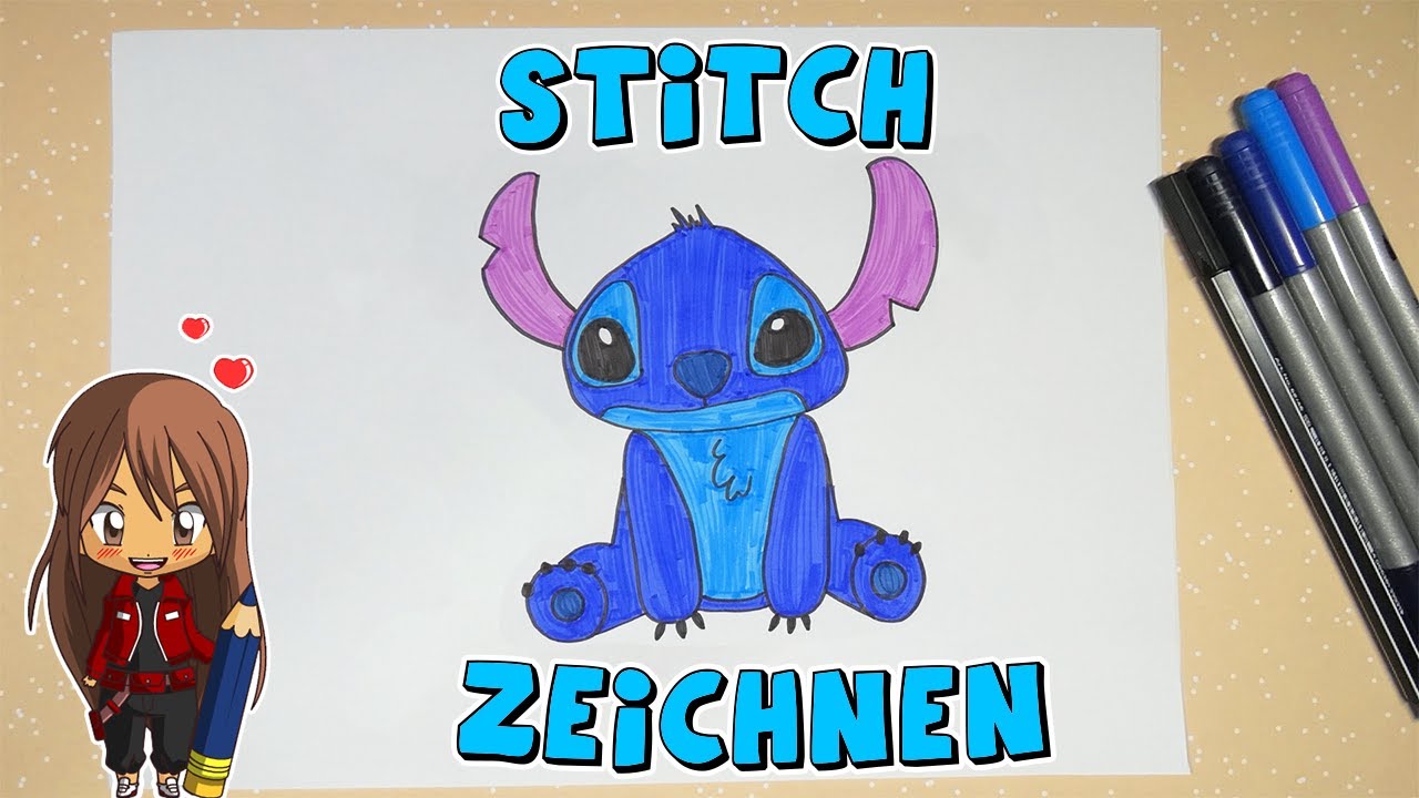 Die Magie des Zeichnens: Stitch, ein kleiner Freund auf Papier