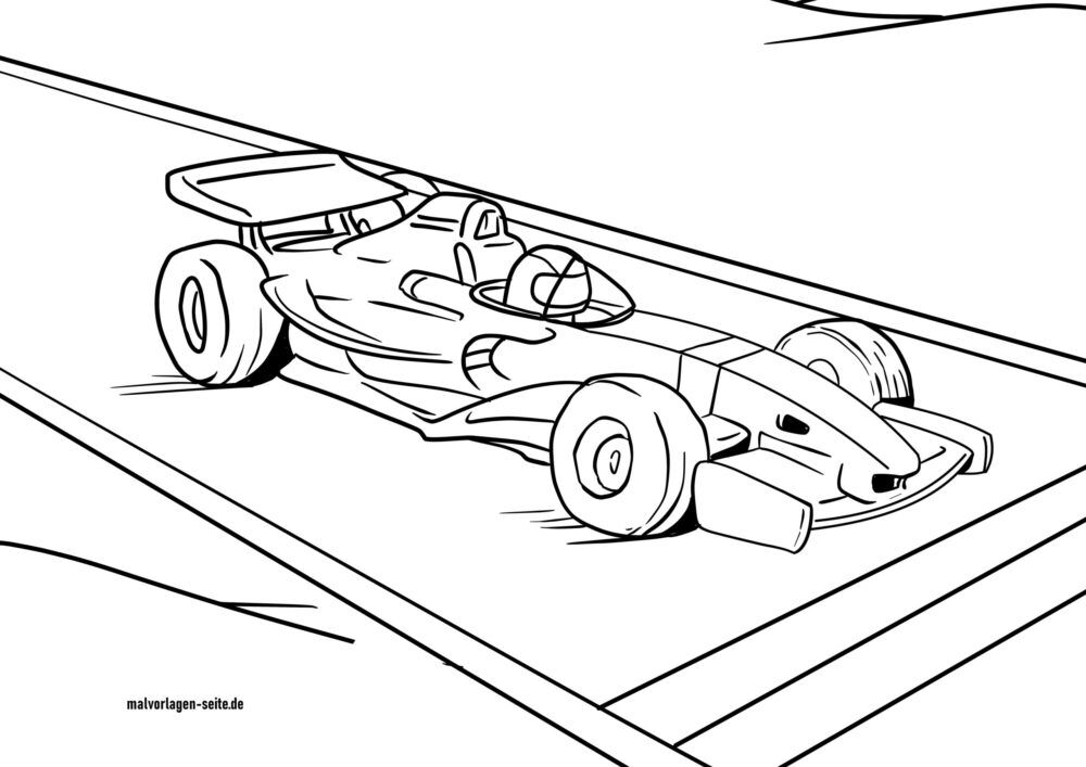 Die Welt der Rennwagen erkunden: Malvorlagen für kleine Künstler