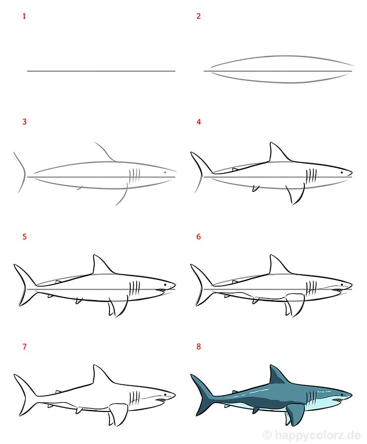 Die Magie des Zeichenlernens: Hai-Malvorlagen für kleine Künstler