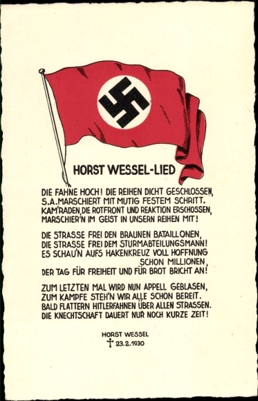 Lied Ansichtskarte / Postkarte Horst Wessel Lied, Die | akpool.de