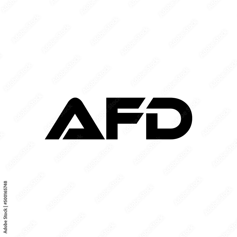 AFD letter logo design with white background in illustrator, vector