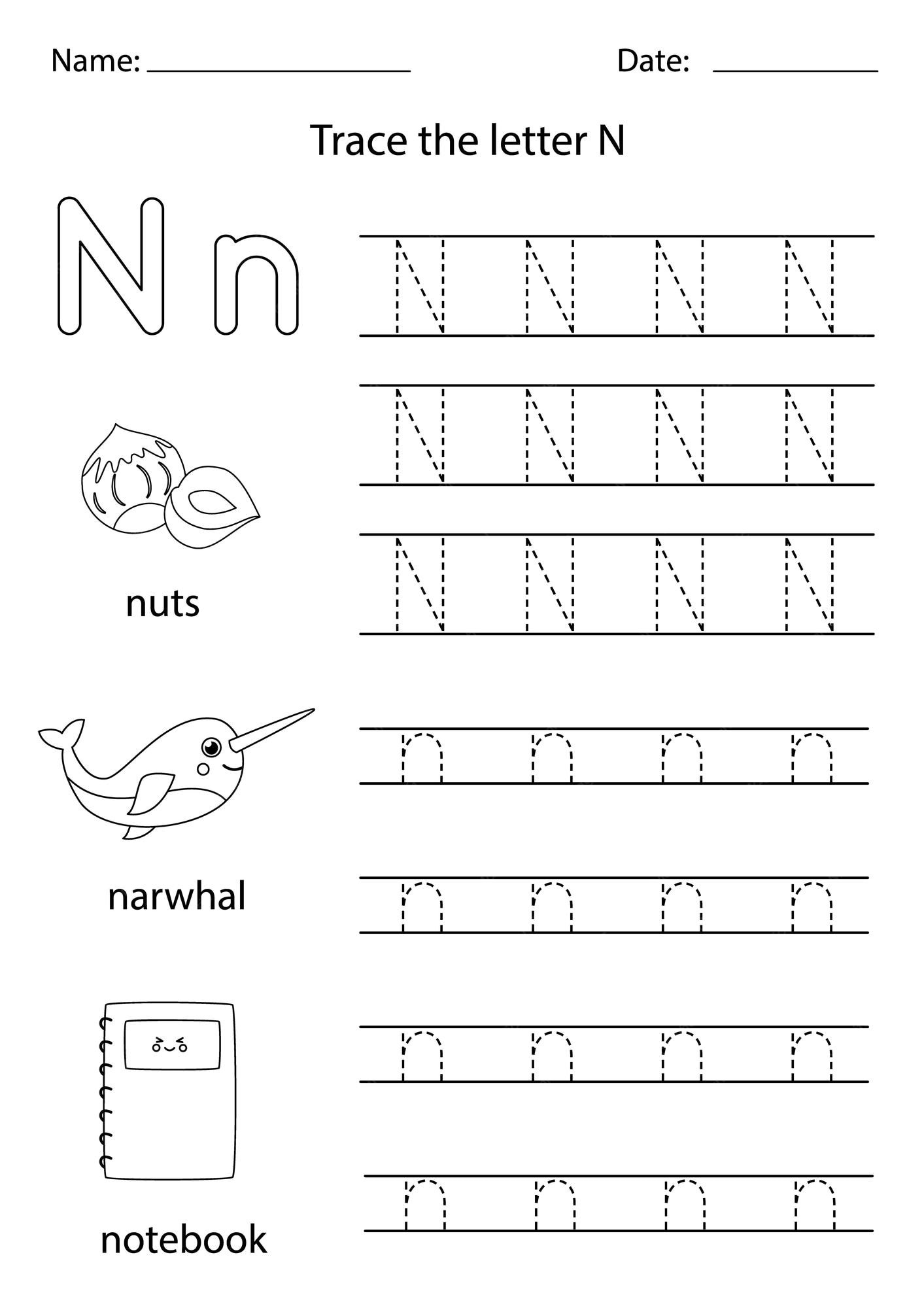N Scale Printable Buildings Cardstock – Alphabet n