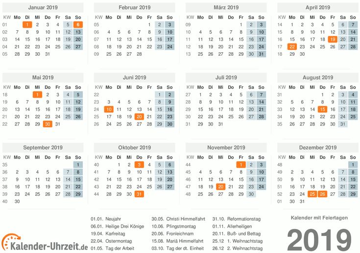 Vorlage: KALENDER 2019 ZUM AUSDRUCKEN - KOSTENLOS Foto zu KALENDER 2019 ZUM AUSDRUCKEN - KOSTENLOS