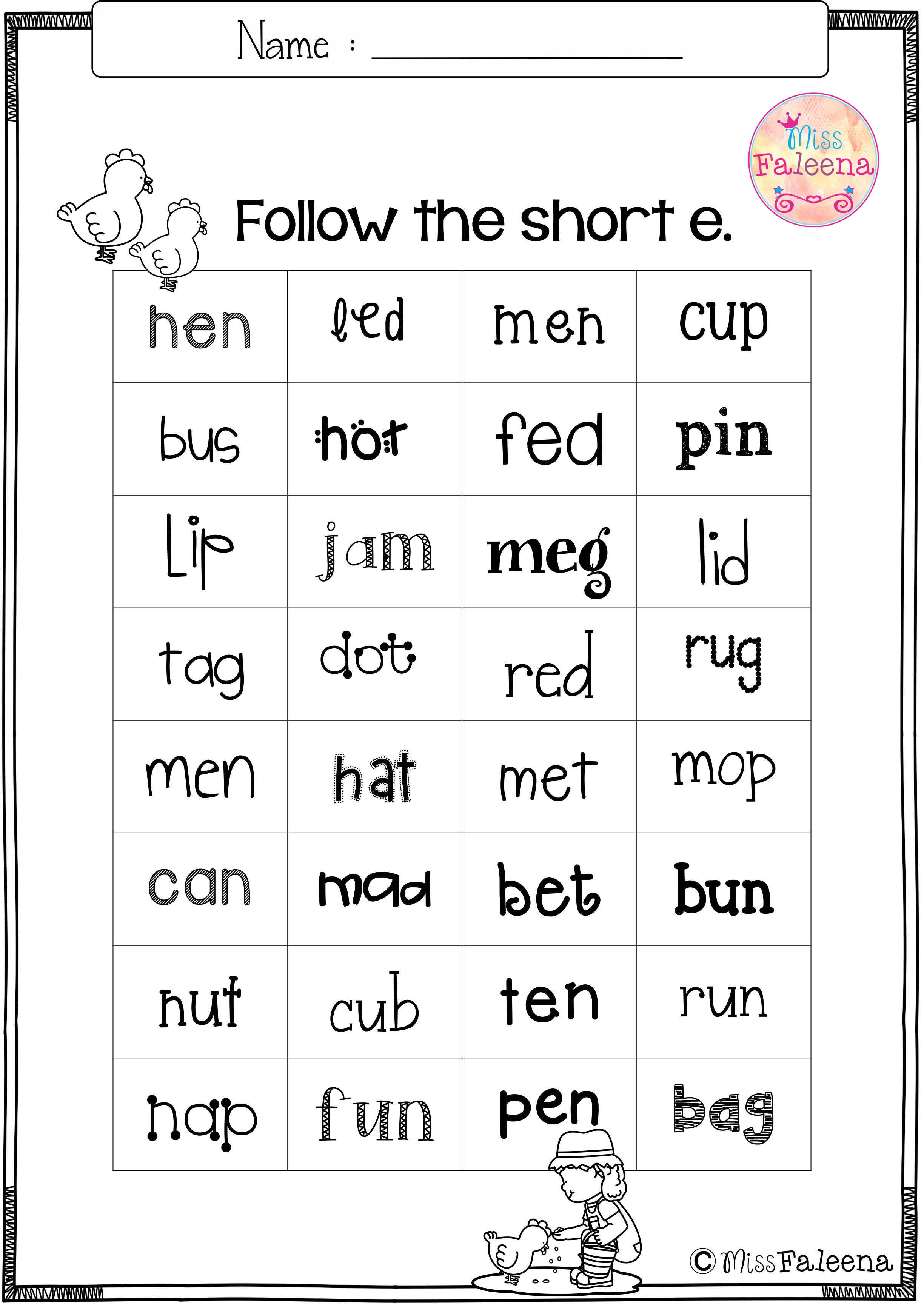  1St Grade Cvc Word List 