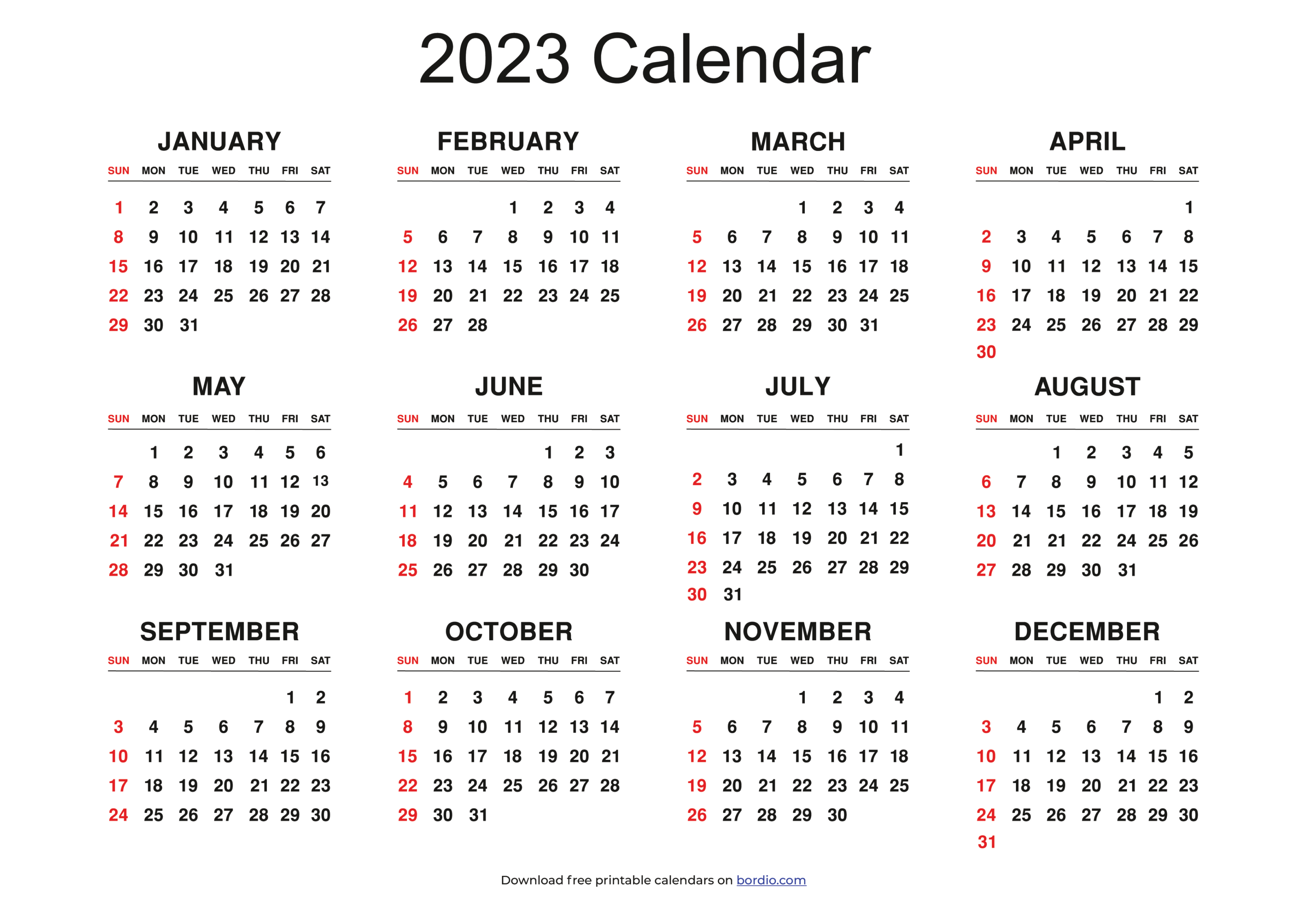 Vorlage: Calendar 2023 Printable - King Printables Calendar 2023 Printable - King Printables Motiv