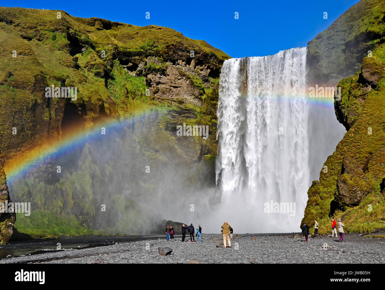 Dhruva Sarja Martin – Skogafoss waterfall and rainbow, iceland editorial image