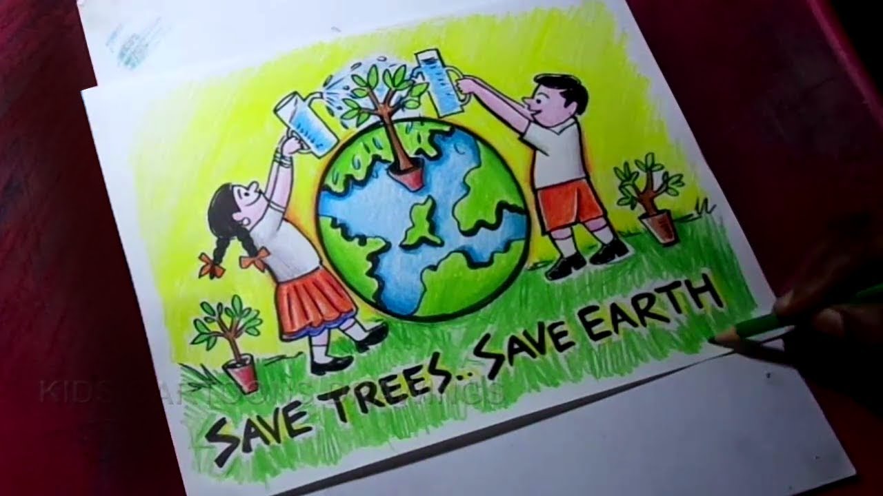 Kreatives Bild zu How to Draw Save Trees / Save Earth Poster Drawing - YouTube How to Draw Save Trees / Save Earth Poster Drawing - YouTube Illustration